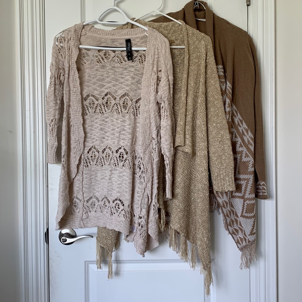 3 knit boho cardigans